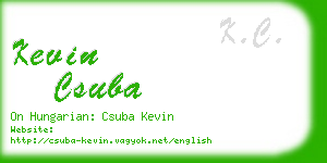 kevin csuba business card